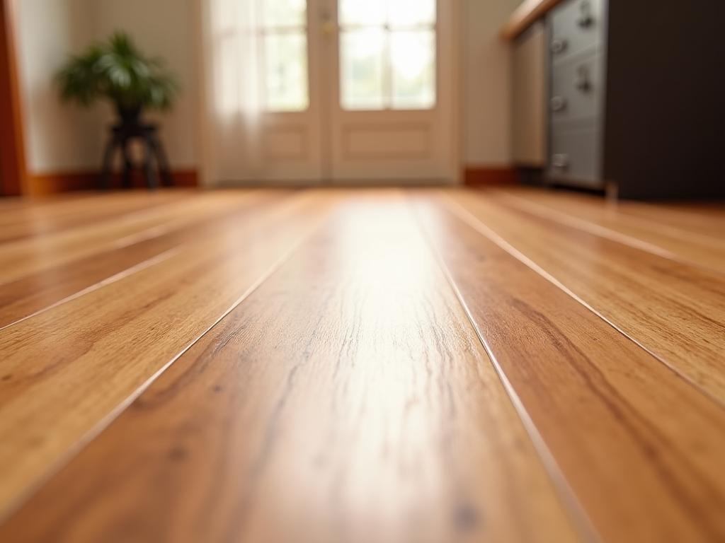Newly installed hardwood flooring