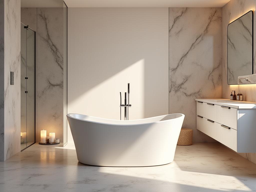 Luxurious bathroom renovation with soaking tub